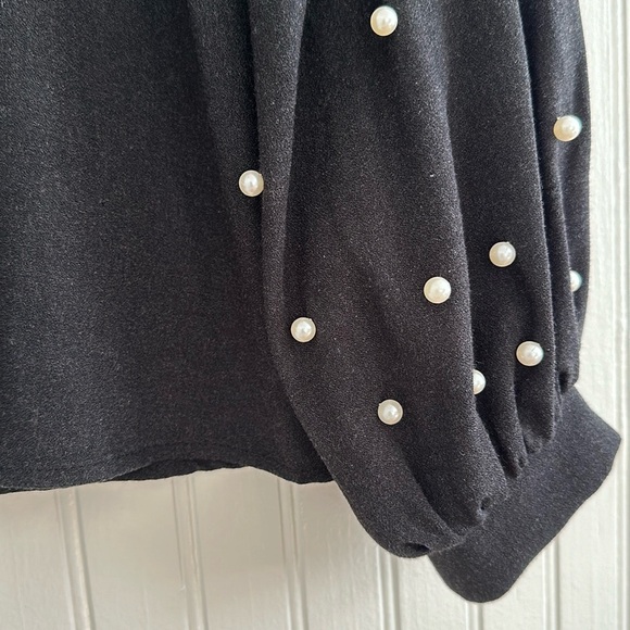 Zara Puffy Sleeve Shirt with Pearls - Picture 8 of 11